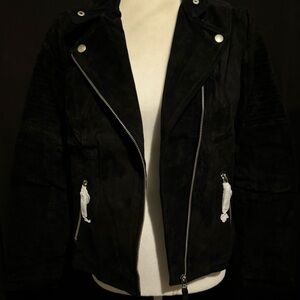 NWT 100% GENUINE SUEDE LEATHER motorcycle style jacket